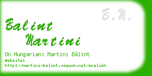 balint martini business card